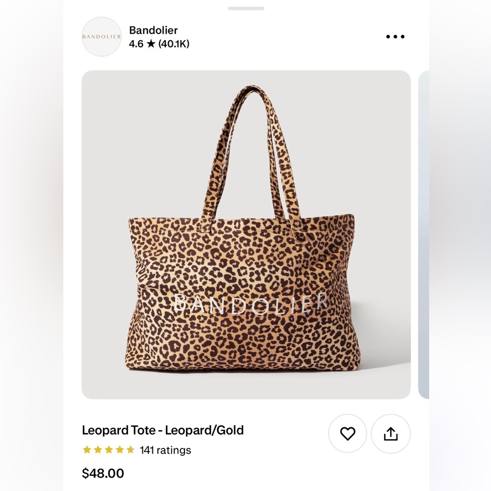 Bandolier Leopard Tote - Leopard/Gold